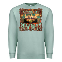 Seafoam raising hell with the hippies and the cowboys Premium Sweatshirt - NancyCooperArtShop