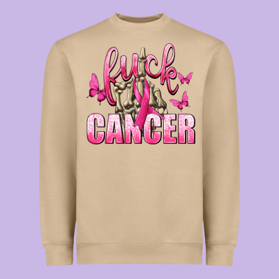 Fuck Cancer With Butterflies Heavyweight Sweatshirt Designed By Texasbilliewilder