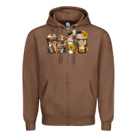 Chestnut cows coffee cups Zipper Hoodie - Jasminsmagicworld
