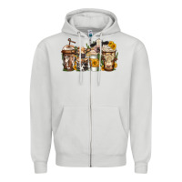Cows Coffee Cups Zipper Hoodie | Teevron