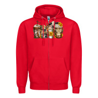 Red cows coffee cups Zipper Hoodie - Jasminsmagicworld