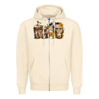 Sandshell cows coffee cups Zipper Hoodie - Jasminsmagicworld