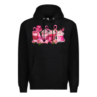 Black cancer coffee cups Premium Hoodie - LillyAllenDesigns