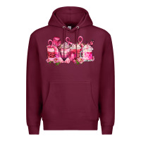 Burgundy cancer coffee cups Premium Hoodie - LillyAllenDesigns