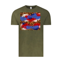 Vintage Olive 4th of July USA flag leopard 20oz tumbler Vintage Tee - Neo Western
