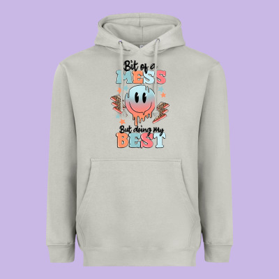 Bit Of A Mess But Doing My Best Heavyweight Hoodie Designed By Maliassmallbusiness