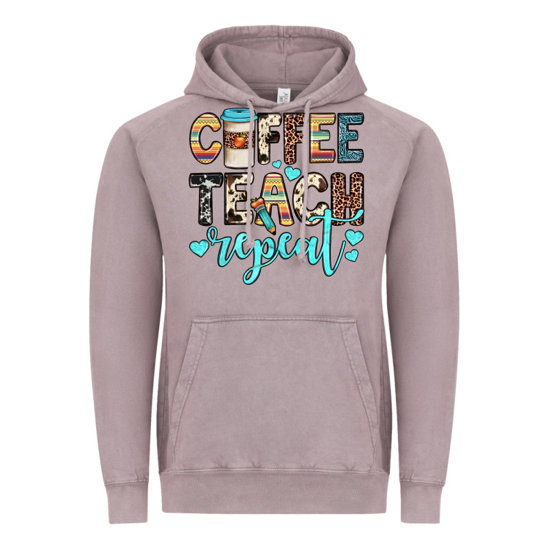 Coffee Teach Repeat Vintage Hoodie by JahusDesignShop | Teevron