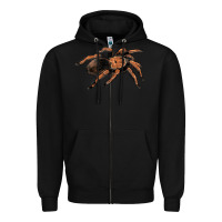 Black Mexican Red Knee Tarantula Zipper Hoodie - LillyAllenDesigns