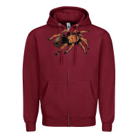 Burgundy Mexican Red Knee Tarantula Zipper Hoodie - LillyAllenDesigns