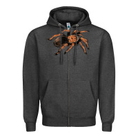 Charcoal Heather Mexican Red Knee Tarantula Zipper Hoodie - LillyAllenDesigns