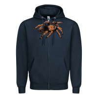 Navy Mexican Red Knee Tarantula Zipper Hoodie - LillyAllenDesigns