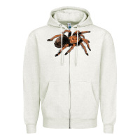 Oatmeal Heather Mexican Red Knee Tarantula Zipper Hoodie - LillyAllenDesigns