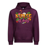 Mauve Wine Nurse off duty Urban Hoodie - NancyCooperArtShop