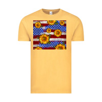 Vintage Mustard 4th of July USA flag sunflower 20oz tumbler Vintage Tee - Neo Western