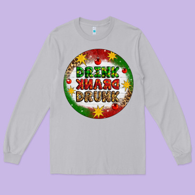 Drink Drank Drunk Long Sleeve Tee Designed By Artiststas