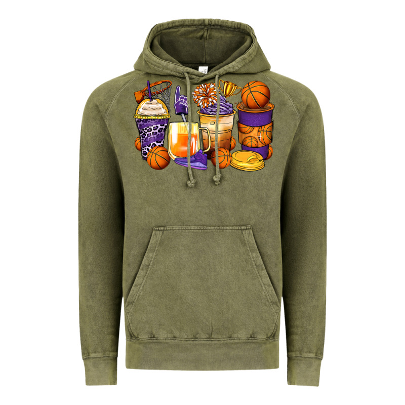 Basketball Coffee Cups Vintage Hoodie by Zillion Design Studio | Teevron