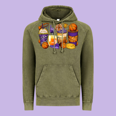 Basketball Coffee Cups Vintage Hoodie Designed By Zillion Design Studio