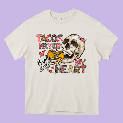 Tacos Never Broke My Heart Heavy Core Tee Designed By Cowhidedigitalart