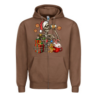 Chestnut christmas skeleton coffee Zipper Hoodie - Jasminsmagicworld