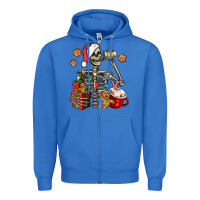 True Royal christmas skeleton coffee Zipper Hoodie - Jasminsmagicworld