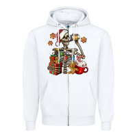 White christmas skeleton coffee Zipper Hoodie - Jasminsmagicworld