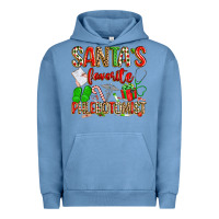 Pigment Pebble Blue Santa's Favorite Phlebotomist Urban Hoodie - texasbilliewilder