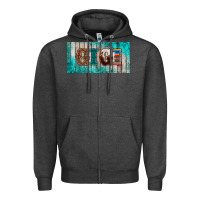 Charcoal Heather western turquoise gigi license plate Zipper Hoodie - BarkalooDesign