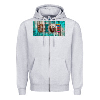Heather Grey western turquoise gigi license plate Zipper Hoodie - BarkalooDesign