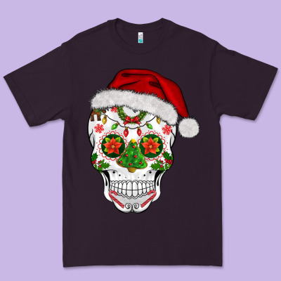 Sugar Skull  Christmas Premium Tee Designed By Barkaloodesign