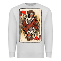 Dove Grey queen of hearts cowgirl Premium Sweatshirt - NancyCooperArtShop