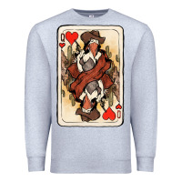 Heather Grey queen of hearts cowgirl Premium Sweatshirt - NancyCooperArtShop