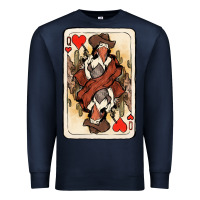 Navy queen of hearts cowgirl Premium Sweatshirt - NancyCooperArtShop