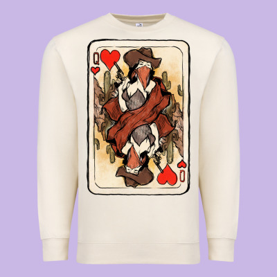 Queen Of Hearts Cowgirl Premium Sweatshirt Designed By Nancycooperartshop