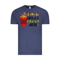 Vintage Denim I Run On Coffee & Christmas Cheer Vintage Tee - CowhideDigitalArt