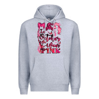 Heather Grey in october we wear pink Premium Hoodie - LillyAllenDesigns