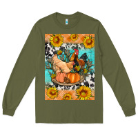 Army Green fall coop animals Long Sleeve Tee - Artiststas