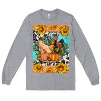 Heather Grey fall coop animals Long Sleeve Tee - Artiststas