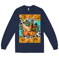 Navy fall coop animals Long Sleeve Tee - Artiststas
