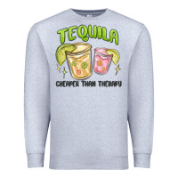 Heather Grey tequila cheaper than therapy Premium Sweatshirt - MaliasSmallBusiness