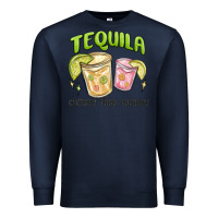 Navy tequila cheaper than therapy Premium Sweatshirt - MaliasSmallBusiness