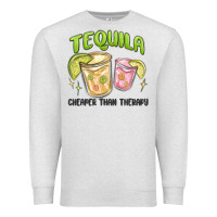 Oatmeal Heather tequila cheaper than therapy Premium Sweatshirt - MaliasSmallBusiness