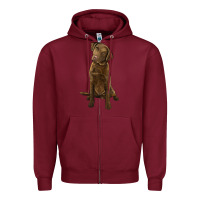 Burgundy chesapeake bay retriever Zipper Hoodie - LillyAllenDesigns