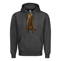 Charcoal Heather chesapeake bay retriever Zipper Hoodie - LillyAllenDesigns