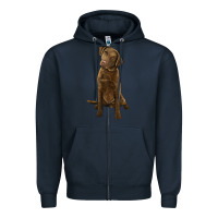 Navy chesapeake bay retriever Zipper Hoodie - LillyAllenDesigns