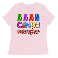 Bubblegum Pink candy monster with jelly bear Ladies Tee - AdoDesignShop
