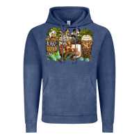 Vintage Denim safari cartoon characters coffee cups Vintage Hoodie - Zillion Design Studio