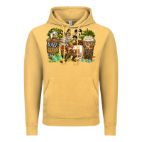 Vintage Mustard safari cartoon characters coffee cups Vintage Hoodie - Zillion Design Studio