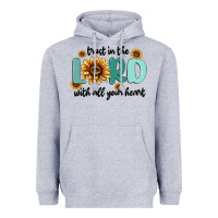 Heather Grey trust in the lord with all your heart Heavyweight Hoodie - MaliasSmallBusiness