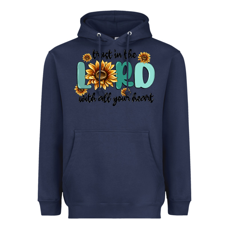 Trust In The Lord With All Your Heart Heavyweight Hoodie by MaliasSmallBusiness | Teevron