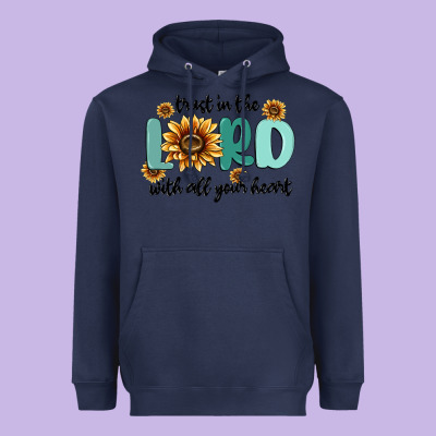Trust In The Lord With All Your Heart Heavyweight Hoodie Designed By Maliassmallbusiness